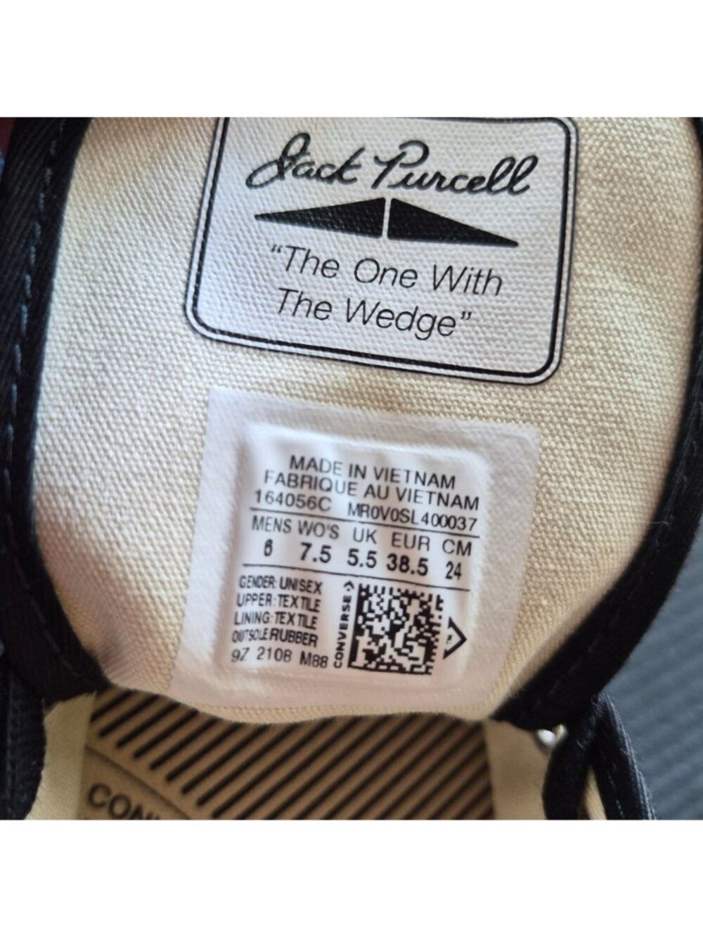 ⭐Converse Jack Purcell JP OX Canvas 7.5 Women Shoes Sneakers Black White 164056C - Picture 12 of 12